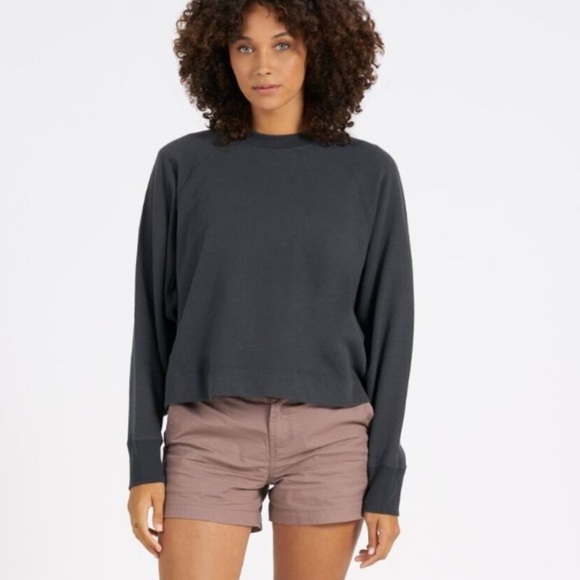 Vuori Tops - Vuori Sunnyside Crewneck Sweatshirt Charcoal Cropped Pullover Oversized L XL